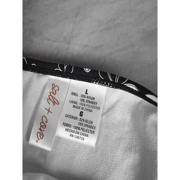 Salt + Cove Floral Print Bikini Bottoms Juniors Large Black/White Pull On - Picture 5 of 7